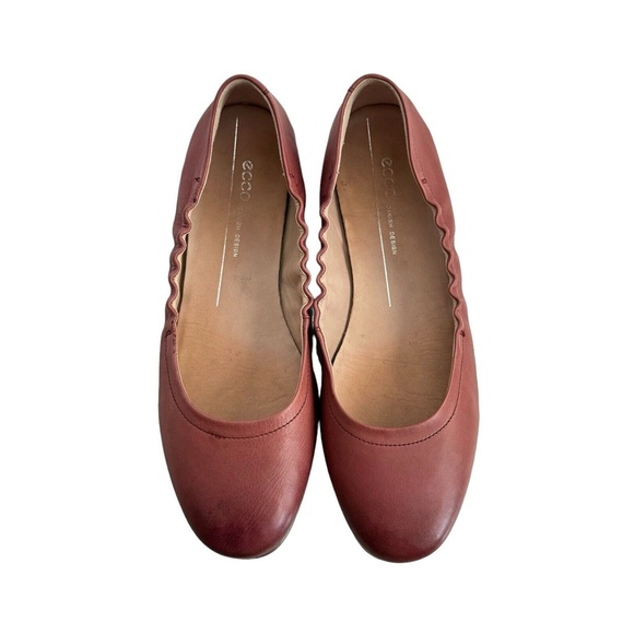 ECCO Womens Incise Enchant Ballerina Ballet Flats Petal Trim Leather Sz 39 8-8.5 - Picture 8 of 12